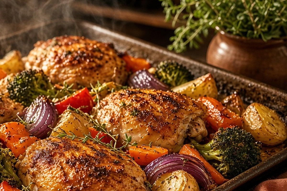 One-Pan Lemon Herb Chicken and Veggies (30-Minute Weeknight Dinner)